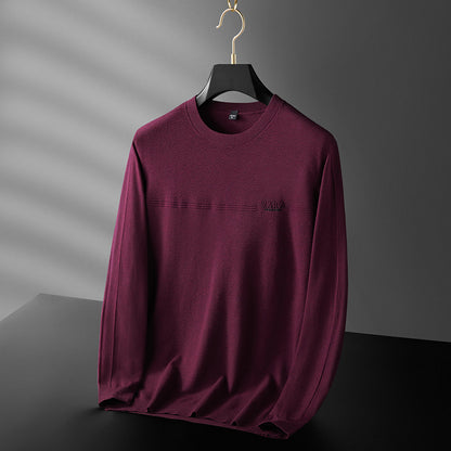 Men's Plus Size Round Neck Long Sleeve Knitted Sweater