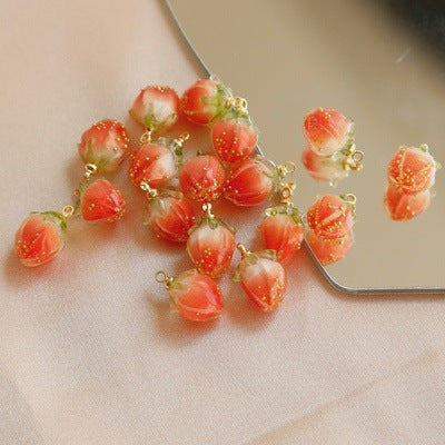 UV Resin Pink Floral Buds for DIY Jewelry Accessories
