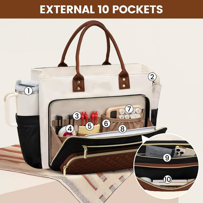 Women's Work and Travel Tote with Large Cup Holder