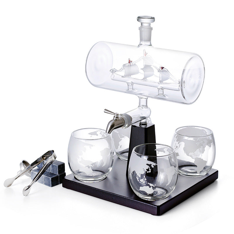Glass Sailing Wine Bottle Container