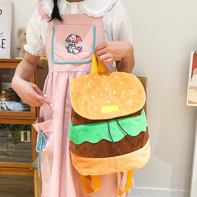 Women's Fashion Hamburger Style Simulation Backpack
