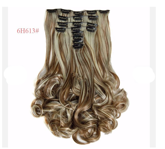 18-Piece Long Wavy Hair Extensions for Women