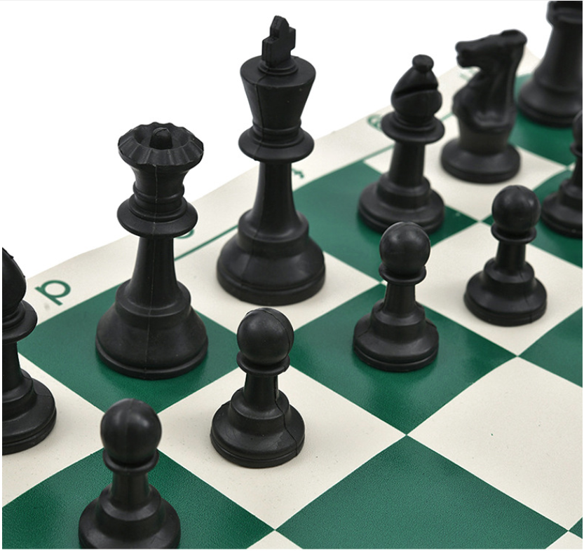 Portable Outdoor Chess Set with Plastic Leather Pieces