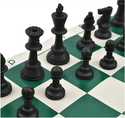 Portable Outdoor Chess Set with Plastic Leather Pieces