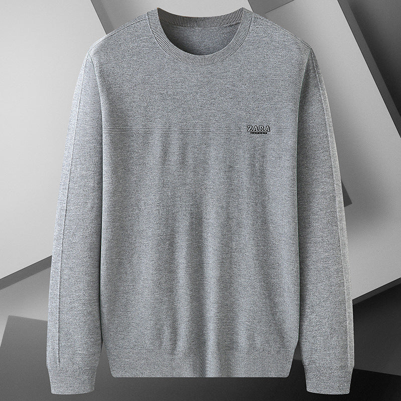 Men's Plus Size Round Neck Long Sleeve Knitted Sweater