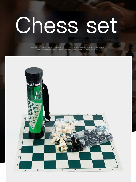 Portable Outdoor Chess Set with Plastic Leather Pieces