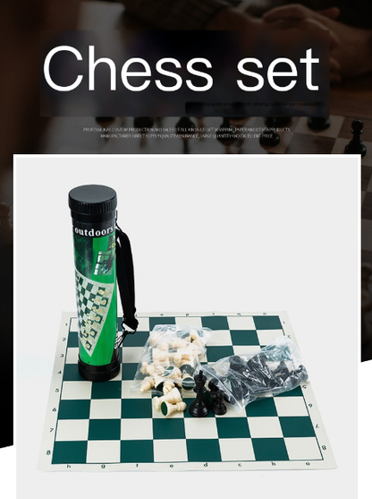Portable Outdoor Chess Set with Plastic Leather Pieces