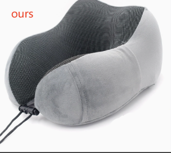 Memory Foam Travel Pillow with Earplugs & Storage Bag
