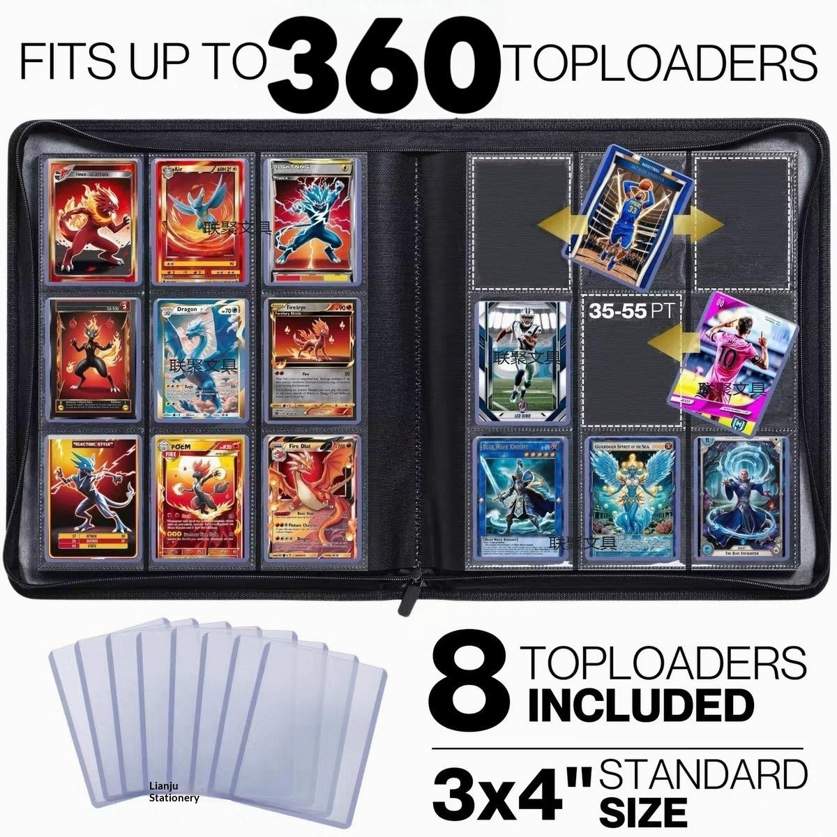 Large Capacity PU Leather Game Card Storage Box
