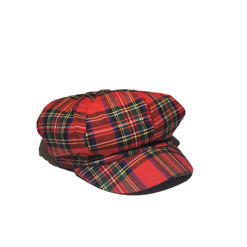 British Style Patterned Newsboy Cap for Artists