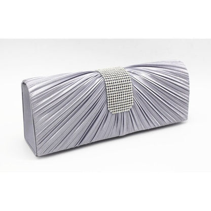 Black Satin Silk Evening Clutch Purse for Women