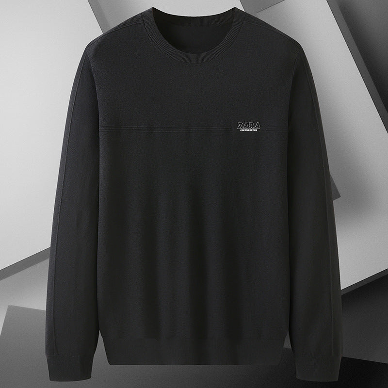 Men's Plus Size Round Neck Long Sleeve Knitted Sweater