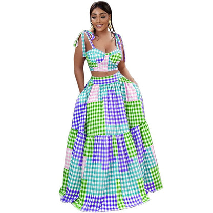 Summer Camisole and Hip Skirt Dress Two-Piece Set