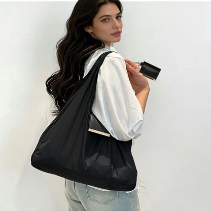 Large Tote Bag with Foldable Keychain Holder