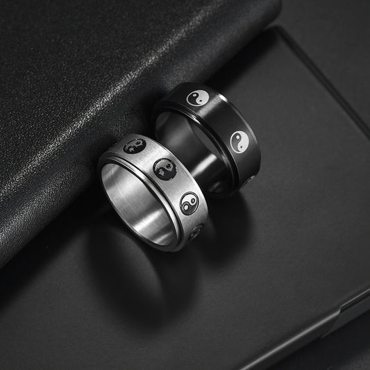 Stainless Steel Turning Decompression Gossip Ring for All
