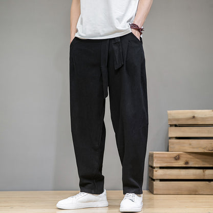 Chinese Style Men's Casual Loose Cotton Linen Trousers