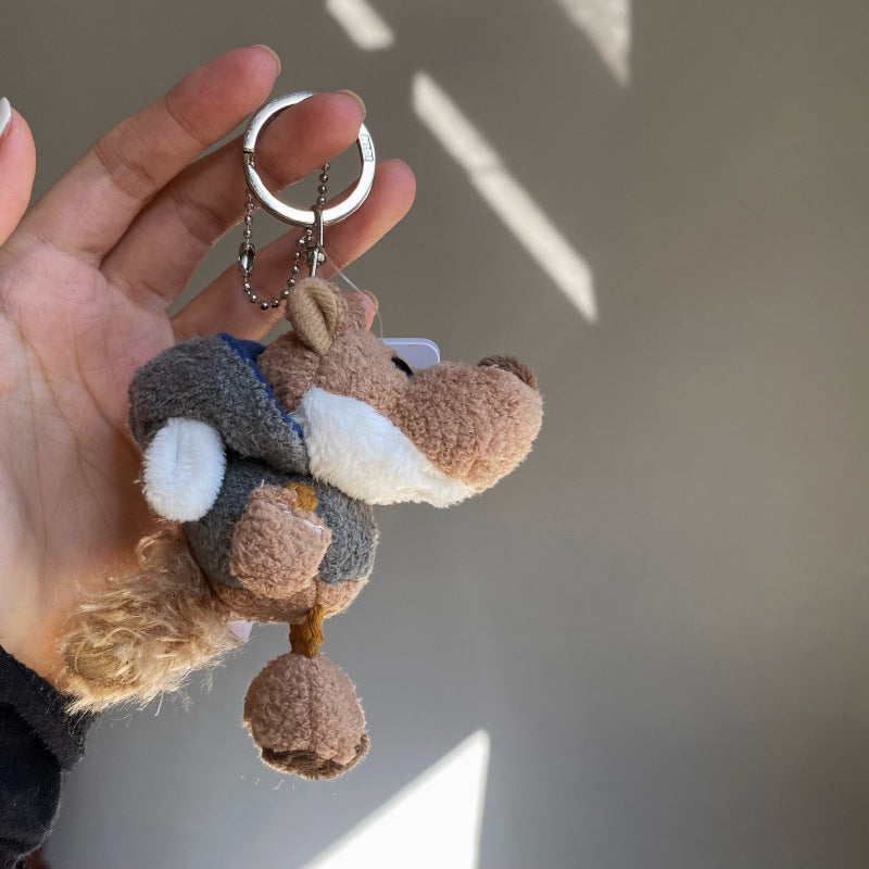 Cute Plush White Sheep Keychain Couple Pendant