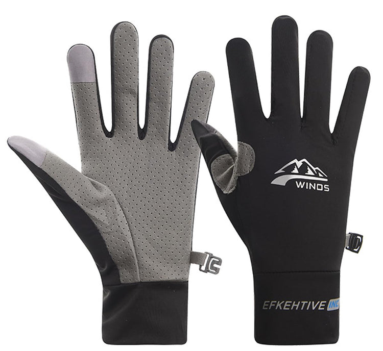 SUJAYU Full Finger UV Protection Gloves Women Men Thin Fishing Gloves Hiking Gloves Cycling Gloves Driving Gloves Women UV Protection Gloves Gym Gloves for Men (Black Medium)