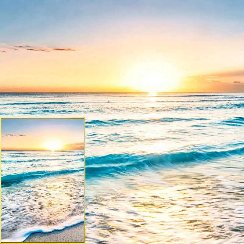 3pcs Modern Wave Beach Sunset Canvas Wall Art (15.7"x23.6")