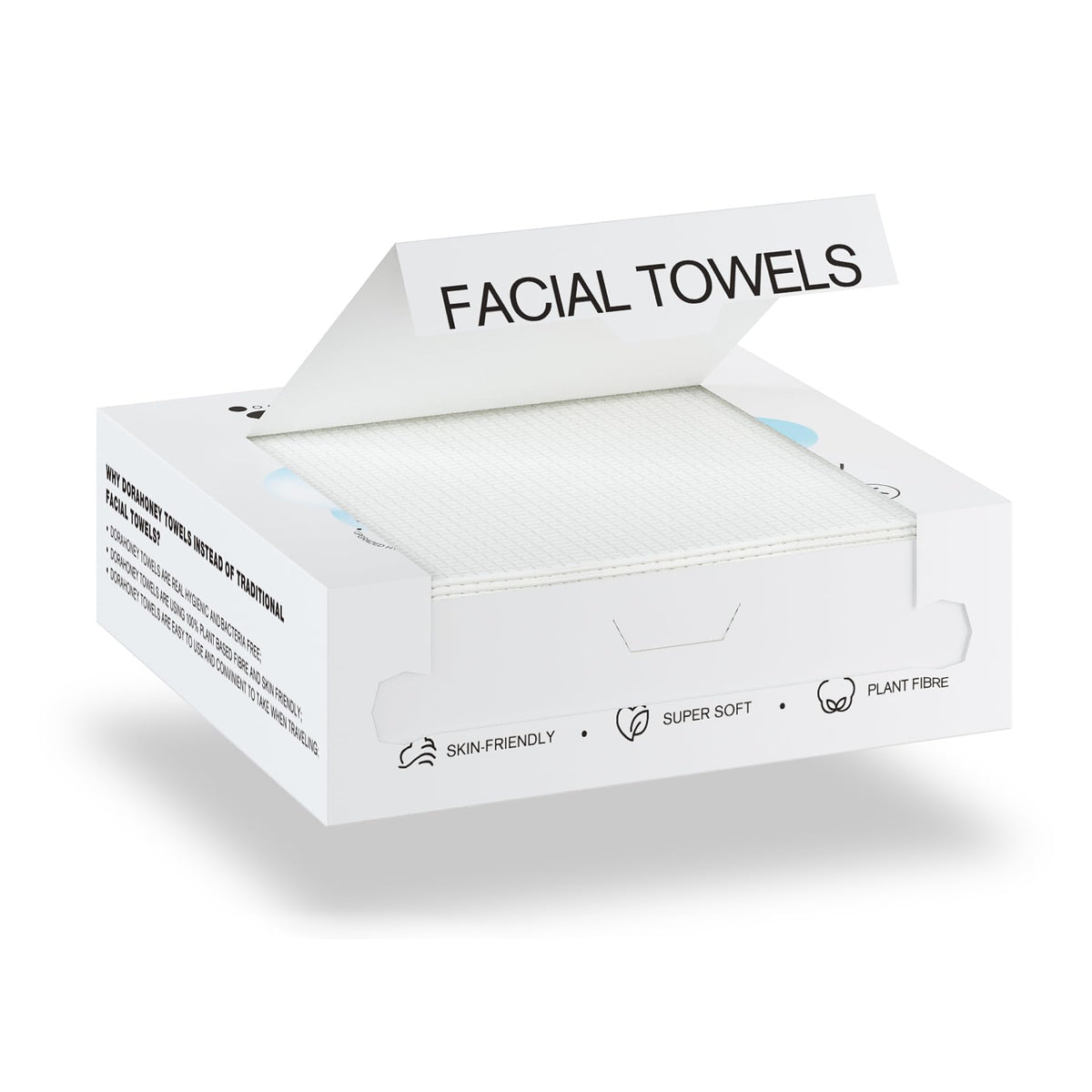 Disposable Face Towels 12"×12" Extra Large Face Towelettes Ultra Soft Facial Towels for Sensitive Skin Makeup Remover Dry WipesThick Face Towel for Travel20 Count (1 Pack)
